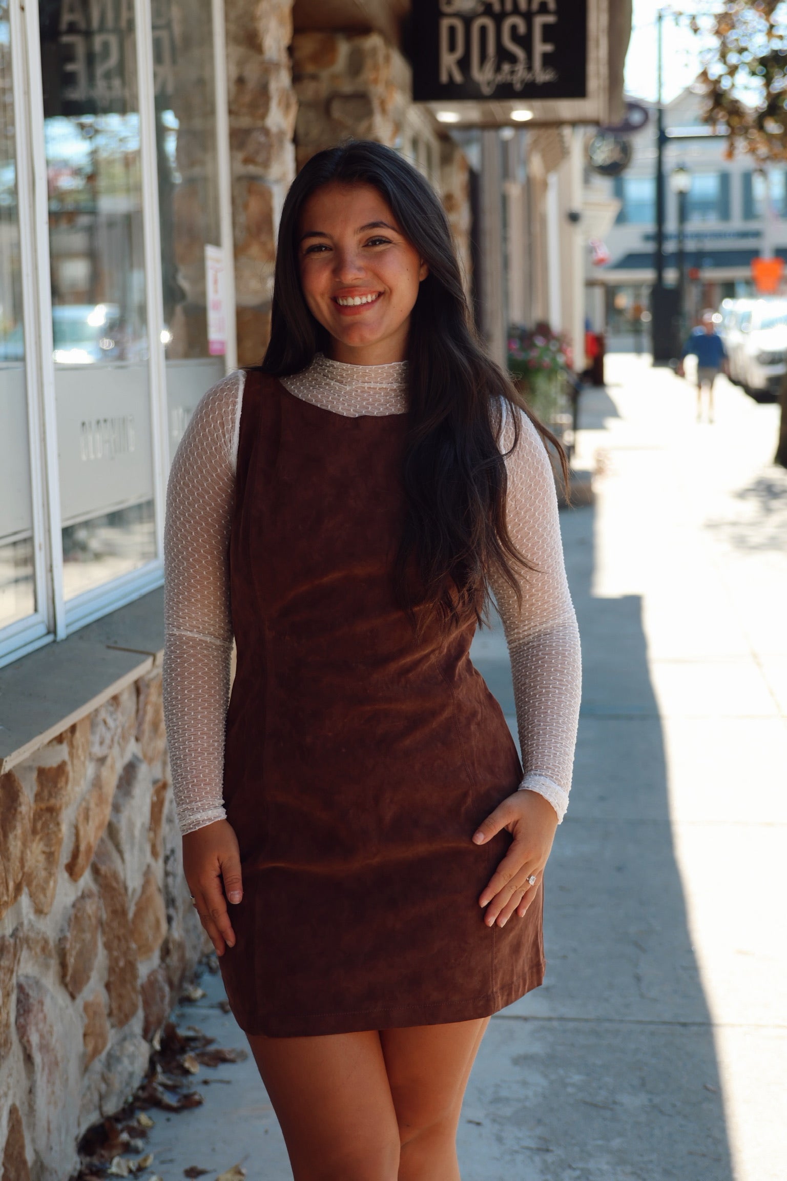 atlas mini dress Atlas Suede Mini Dress in Chicory Coffee by FP M