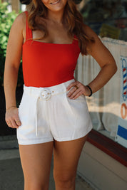 Bow Back Bodysuit Red