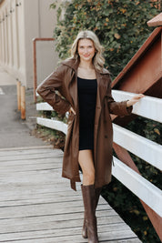 Ilia Trench Coat Dark Brown