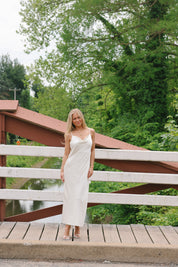 Rosette Satin Midi Pearl