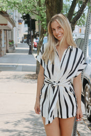 Tori Romper Cream Stripe