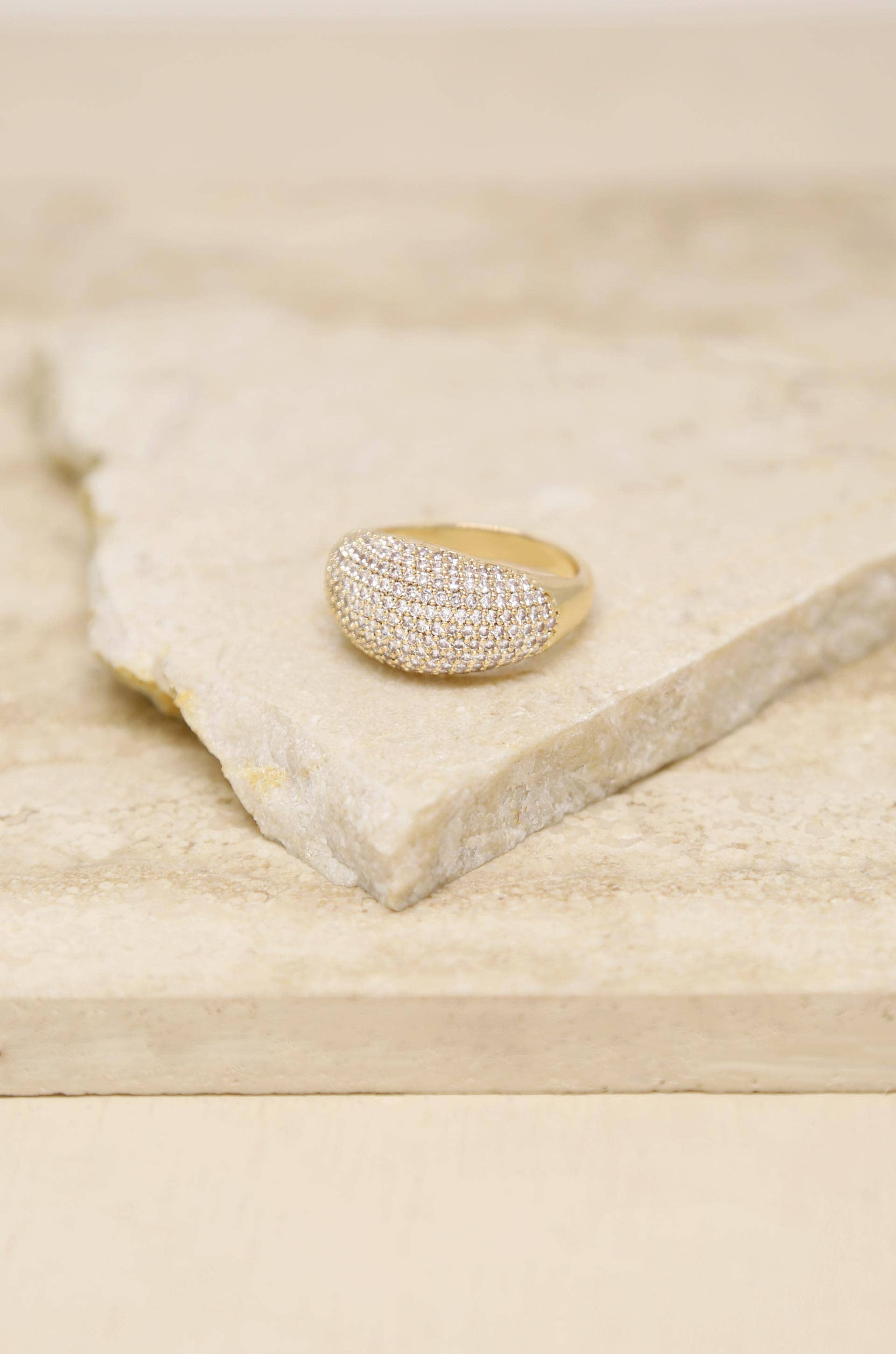 Crystal Cluster Knockout 18k Gold Plated Ring