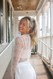 Scalloped Pearl Sheer Top