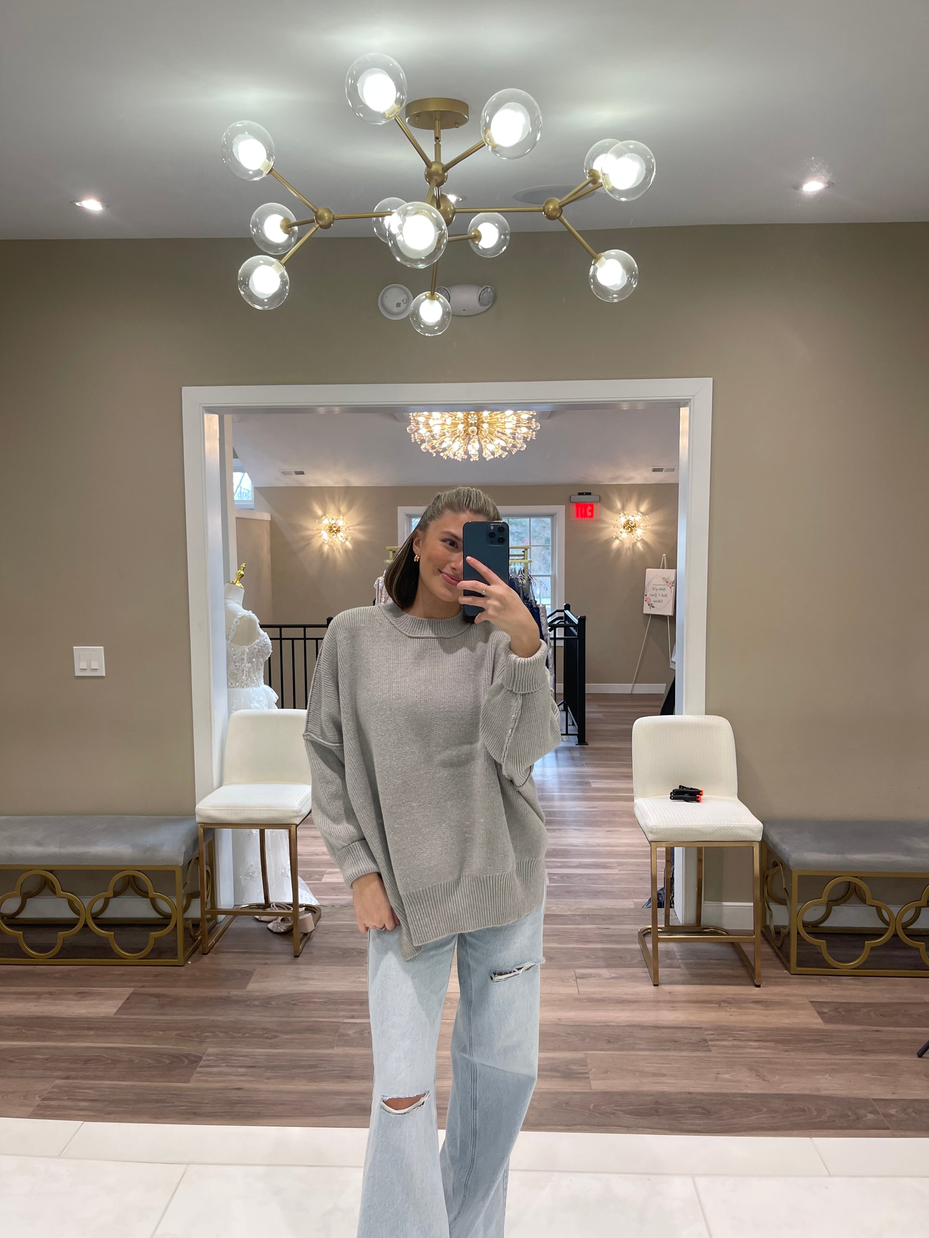 Campus Cutie Sweater Light Grey