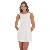 Attachable Pearl Fishtail Dress in White