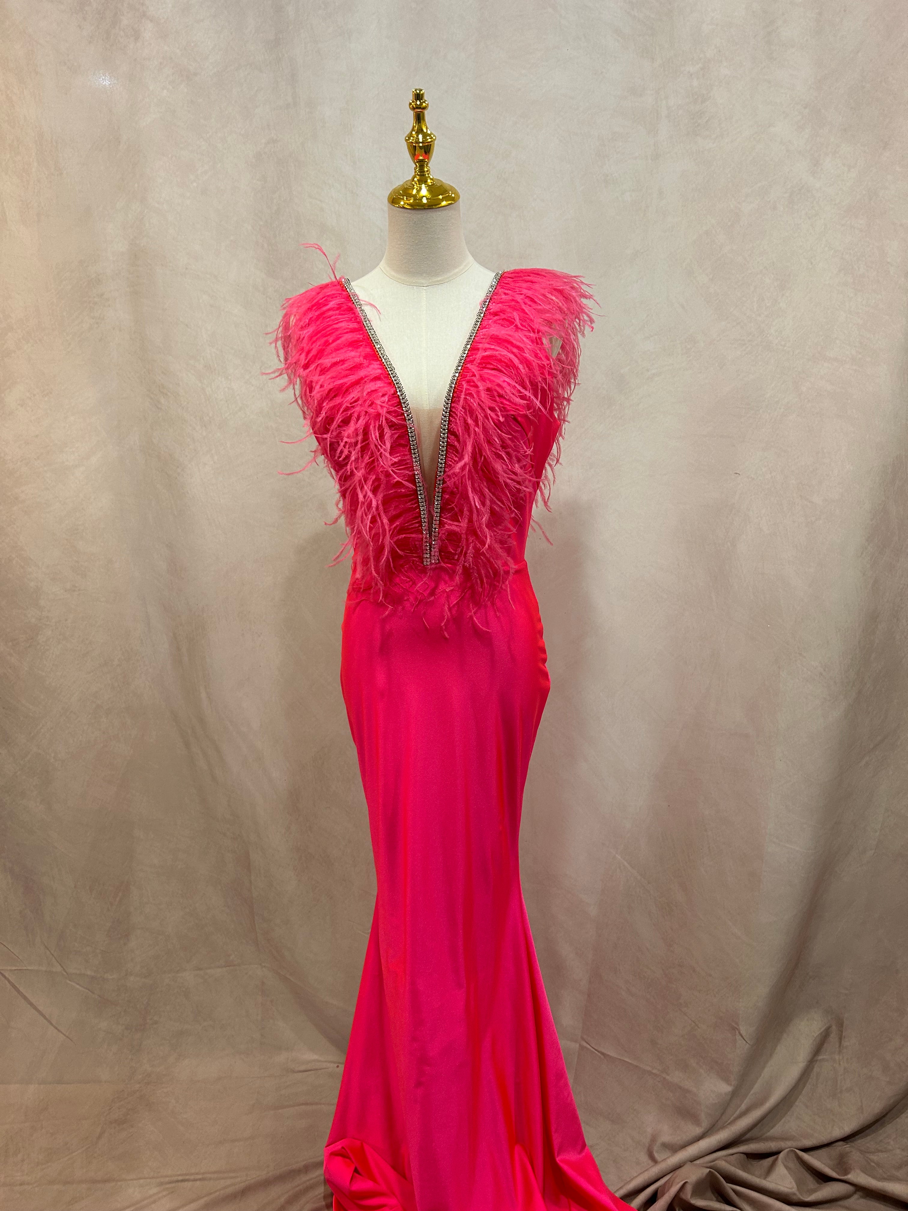pink backless midi dress T715 Soft Coral – Amoris