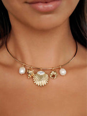 Endless Shores Necklace: Pearl with 18k Gold Plating / One Size