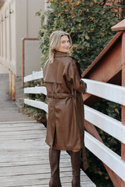 Ilia Trench Coat Dark Brown
