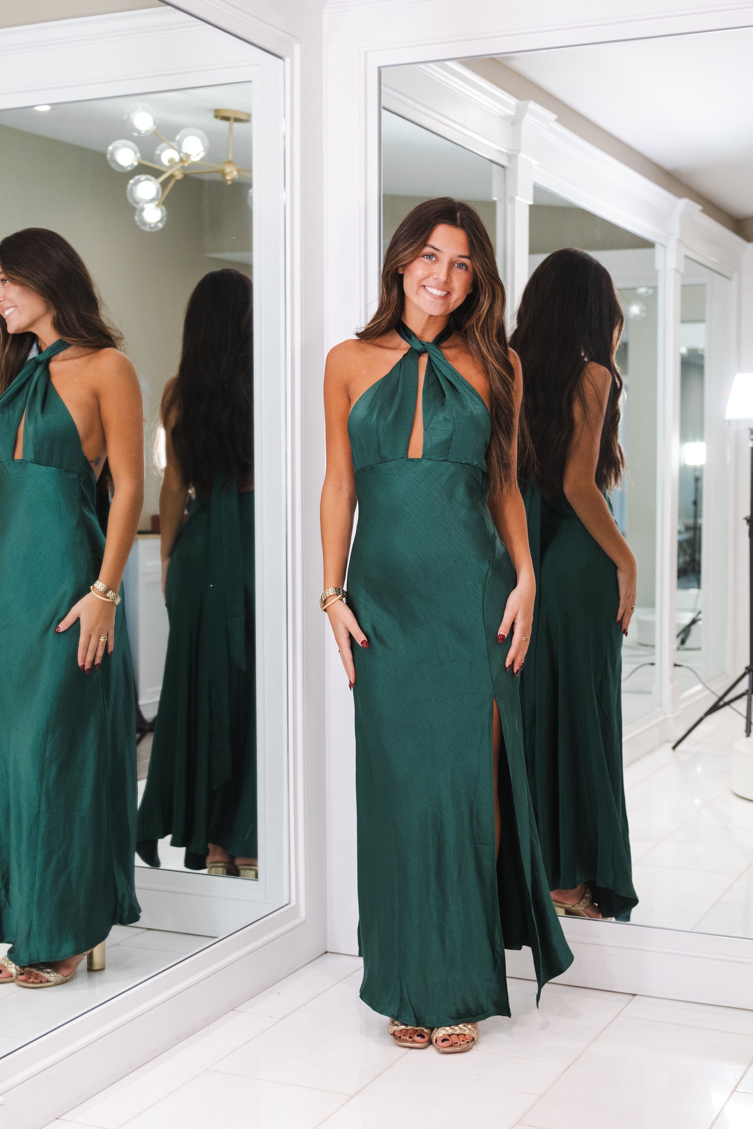 dark green dance dress Share This Maxi Forest midi slip side slit dress