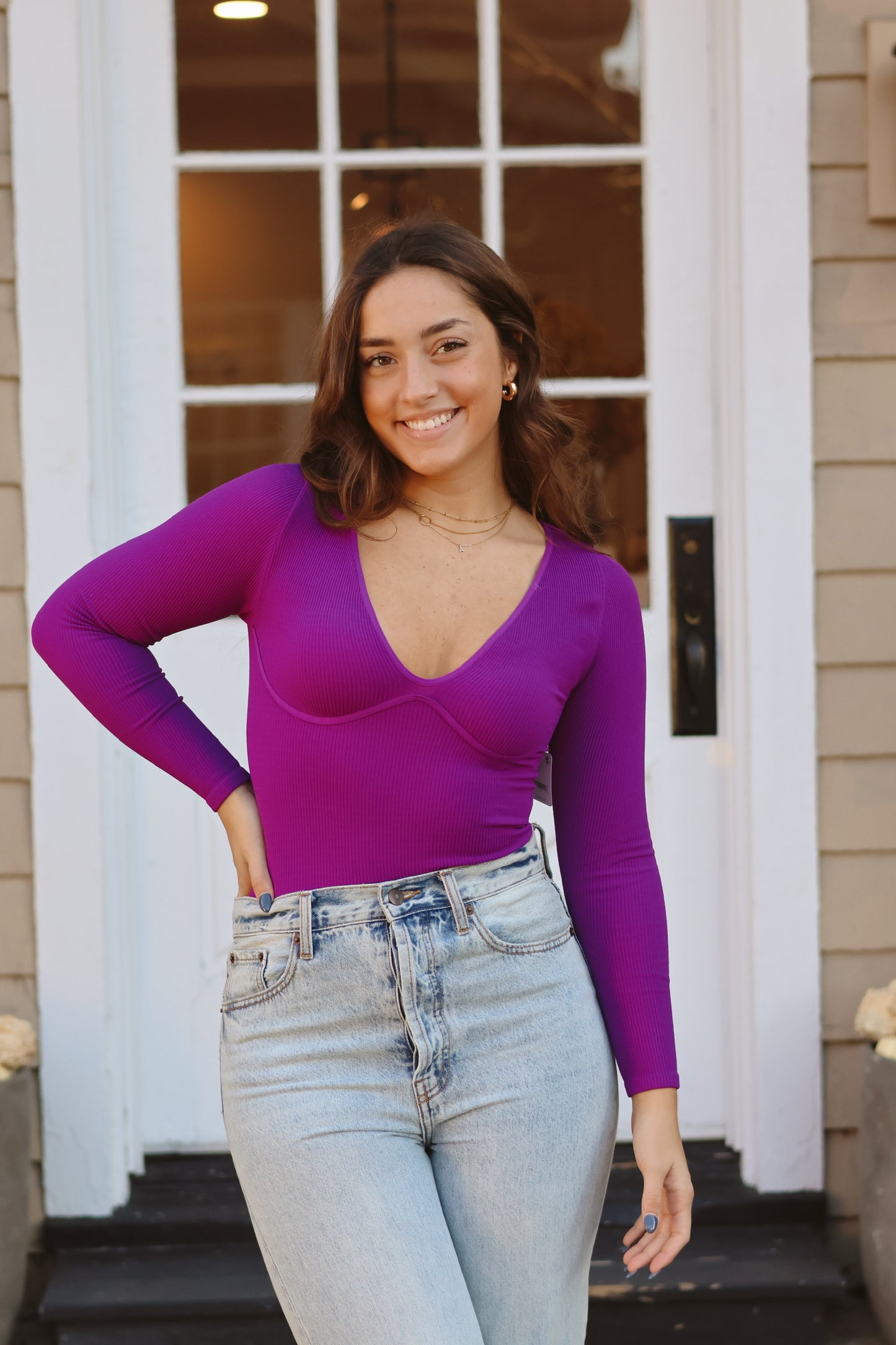 Meg Seamless Longsleeve Bodysuit Grape Juice FP