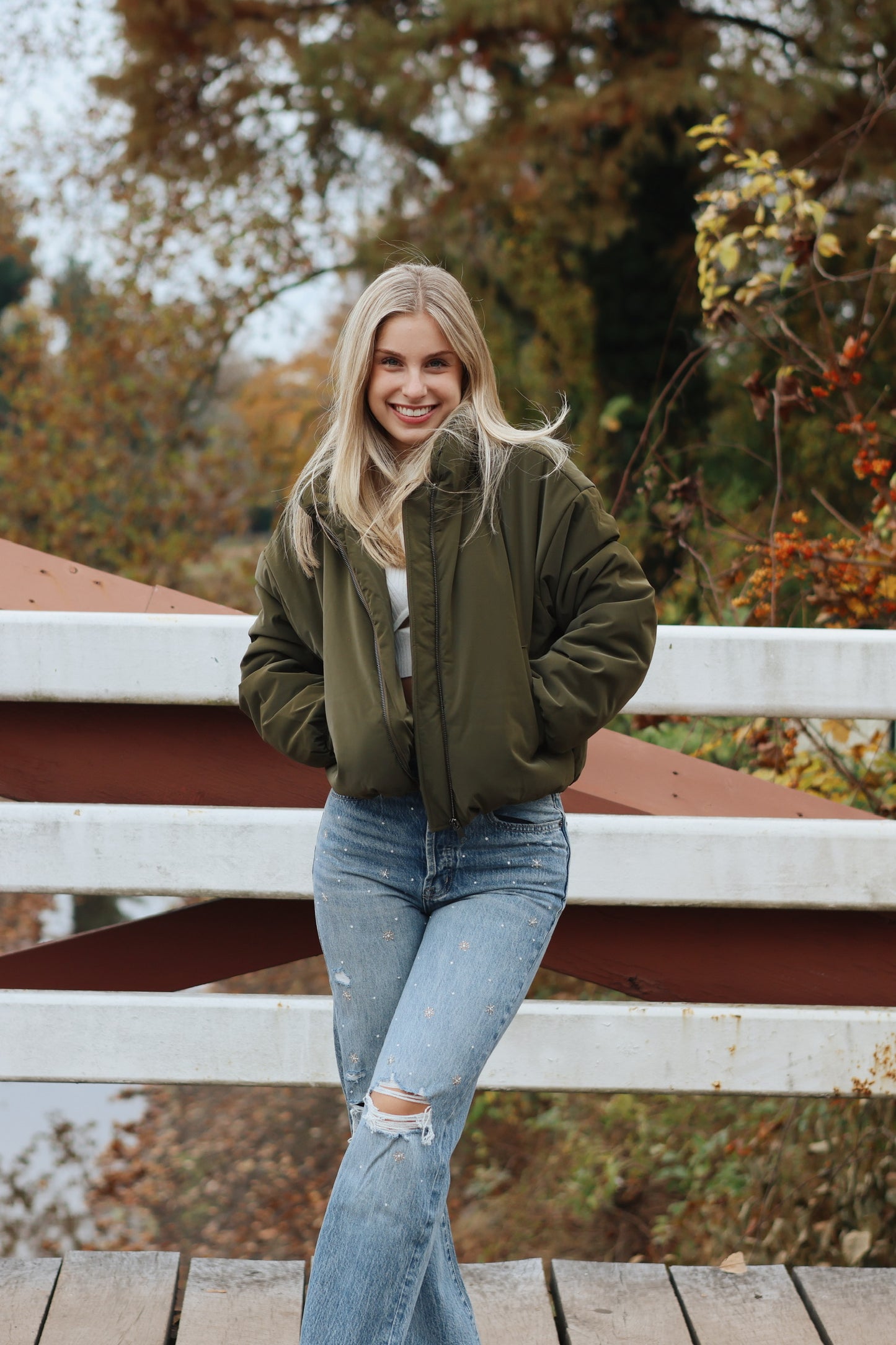 Stratton Puffer Olive