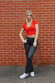 Keep Me Warm Crop Top Red Pop