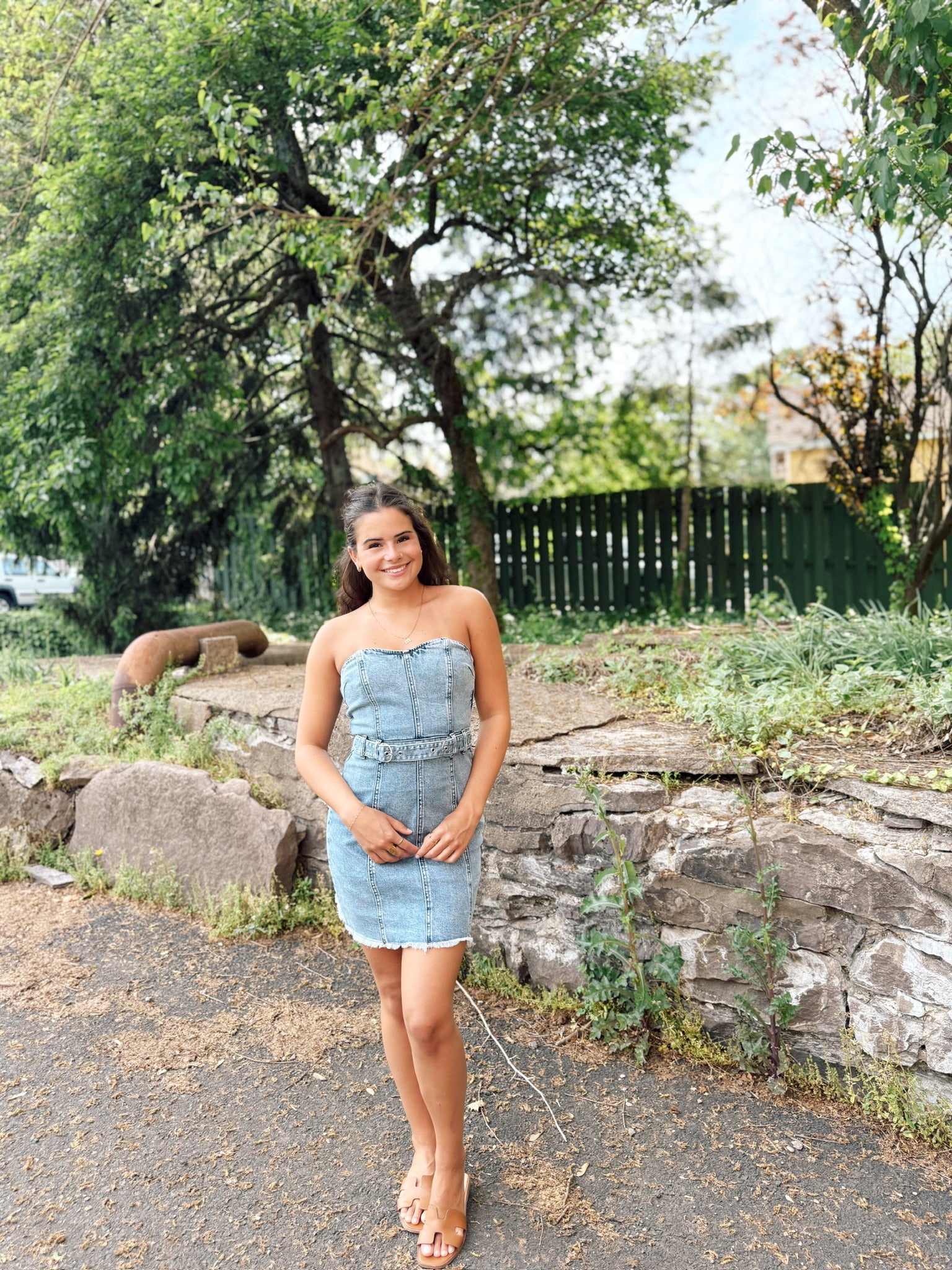 Matilda Strapless Denim Mini Dress