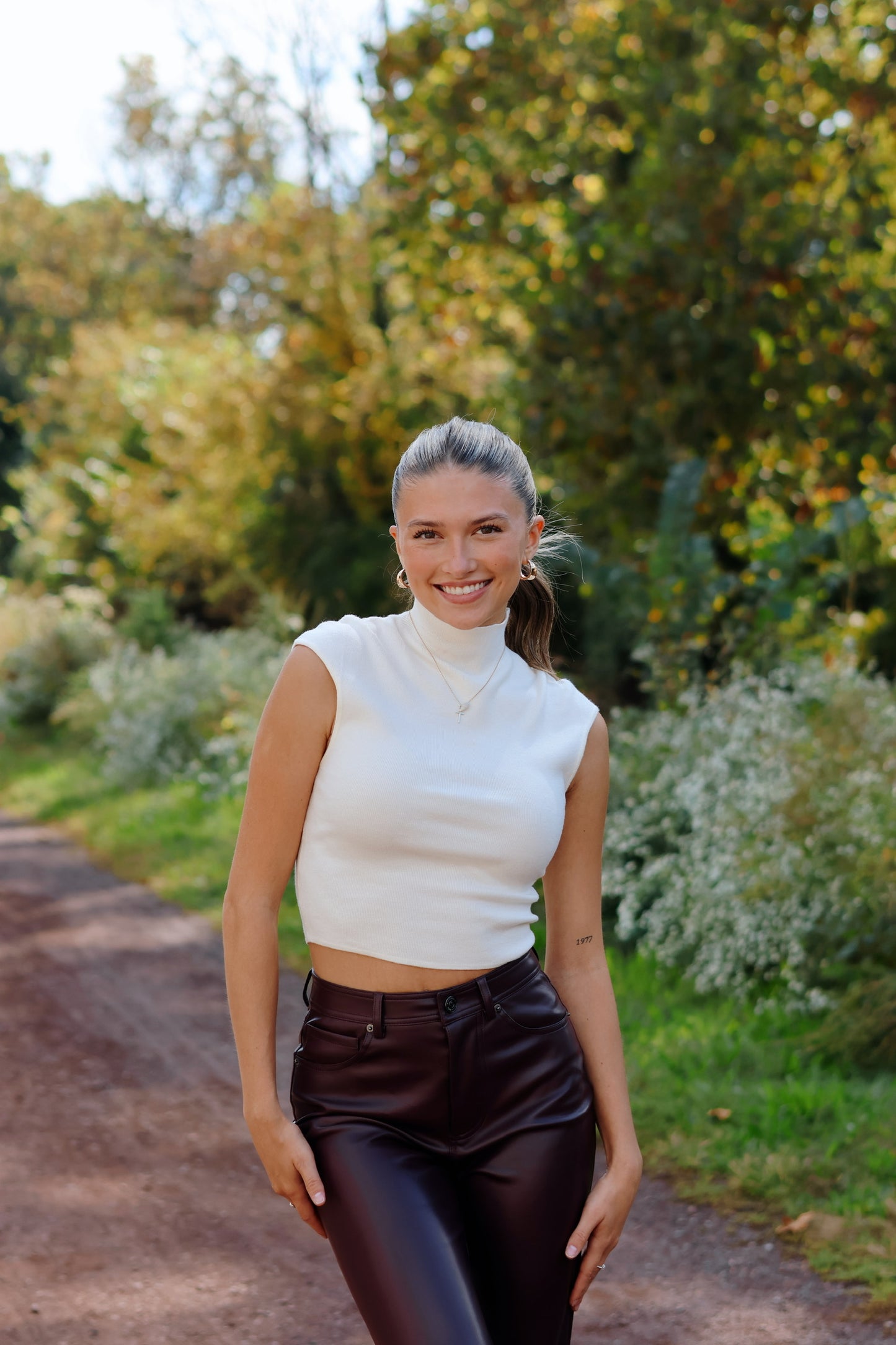 Penelope Power Shoulder Top Cream