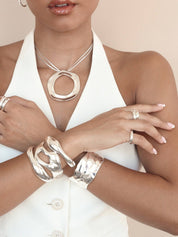 Wavy Days Cuff: 18k Gold Plated / One Size