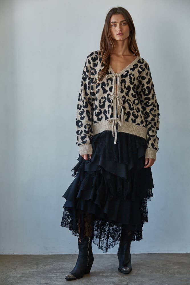 Celeste Cheetah Knit Cardigan