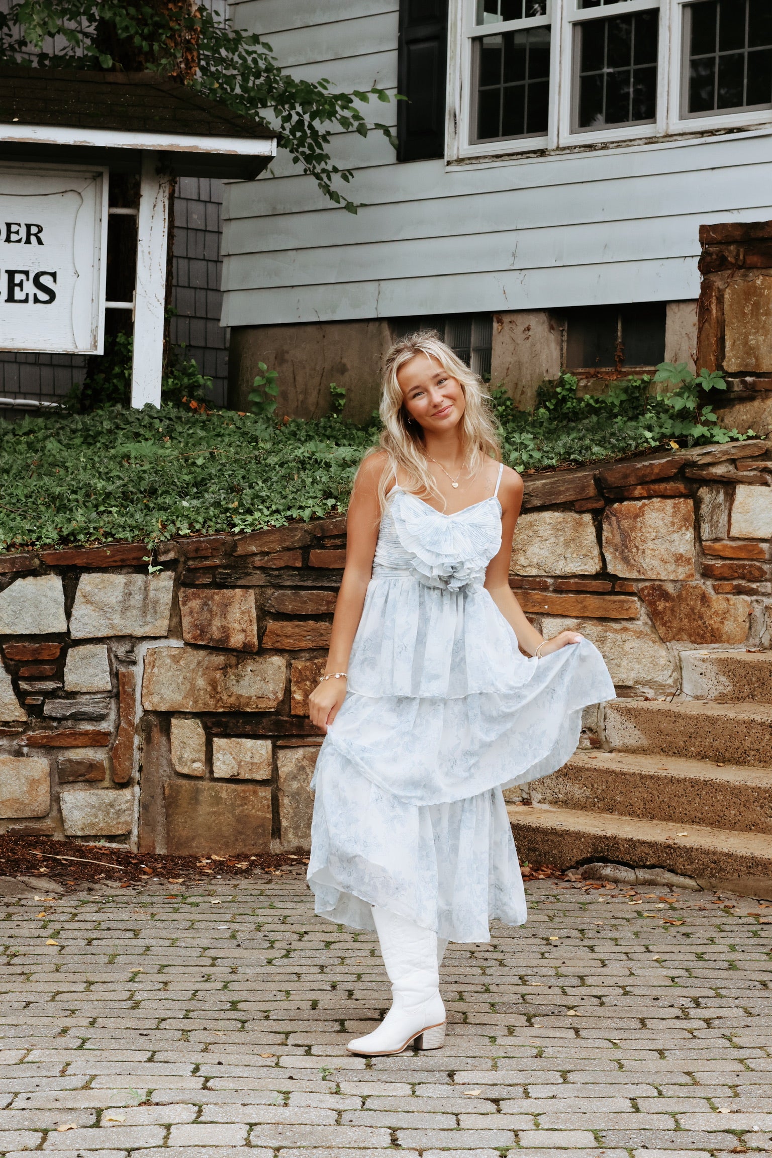summer & rose karoo gauzy midi dress Bondi Silk Midi Dress in Claudia Rose Black
