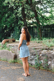 Matilda Strapless Denim Mini Dress