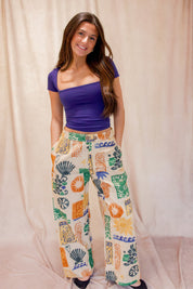 Seaside Pull-On Pants Ivory Combo-Summer FP
