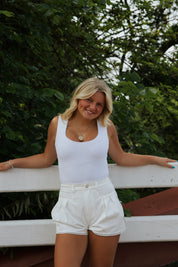 Lighthouse Denim Shorts White