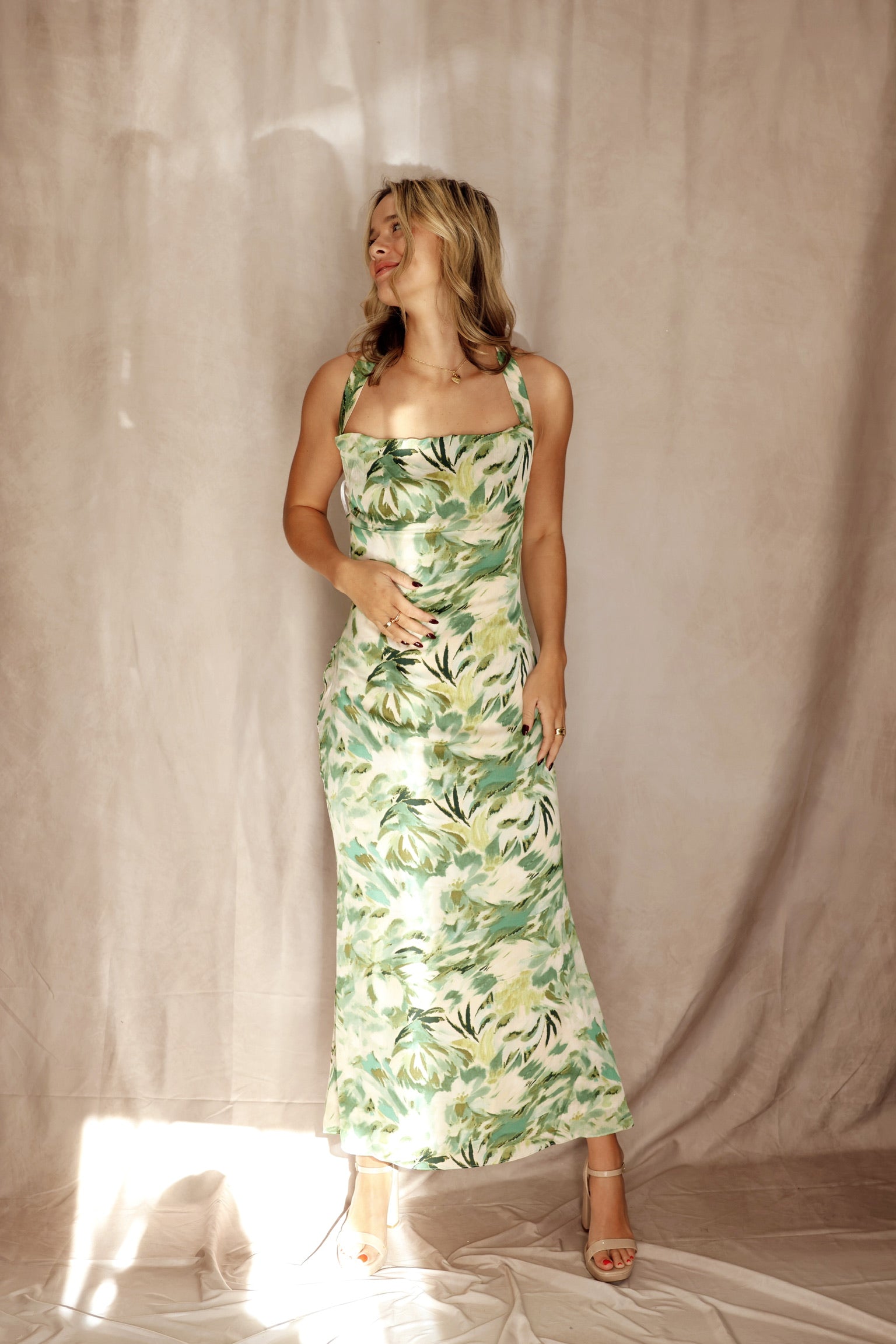 Georgia Cocktail Maxi Dress In Green By Elliatt