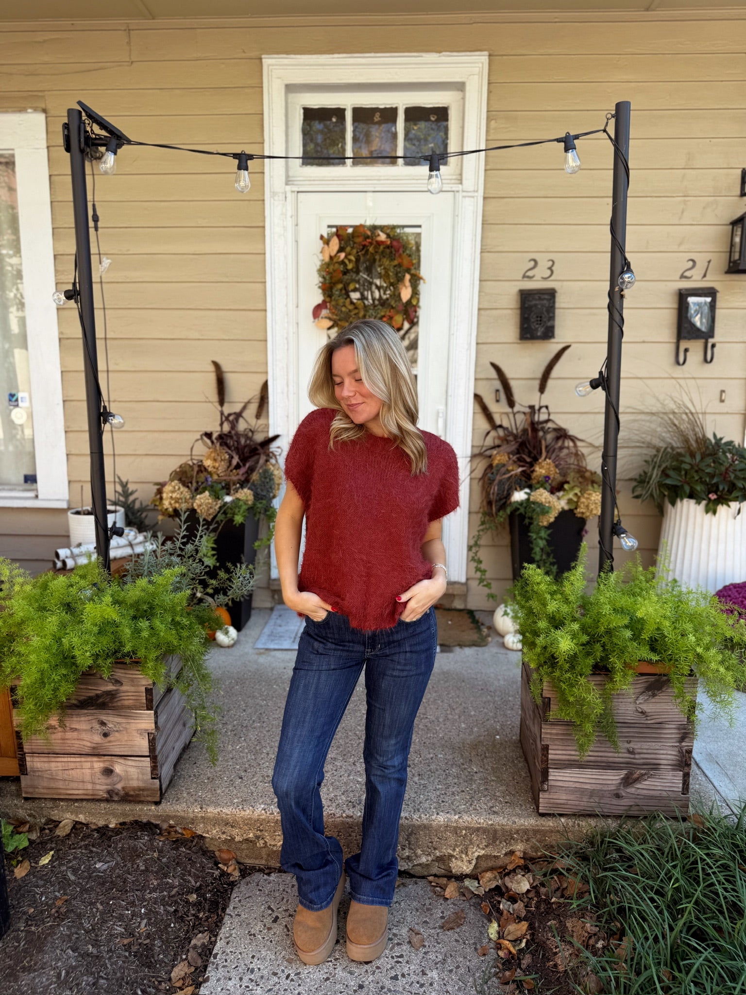 Mohair Sweater Vest Marsala