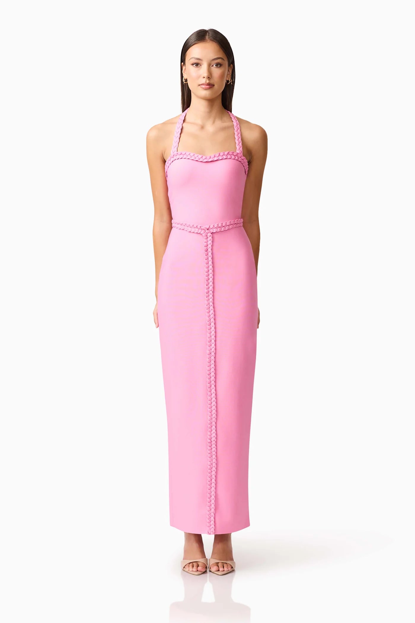 pink halter dress formal Birth of Venus Strapless Dress – SPELL main image 1
