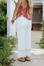 Posie Embroidered Denim White