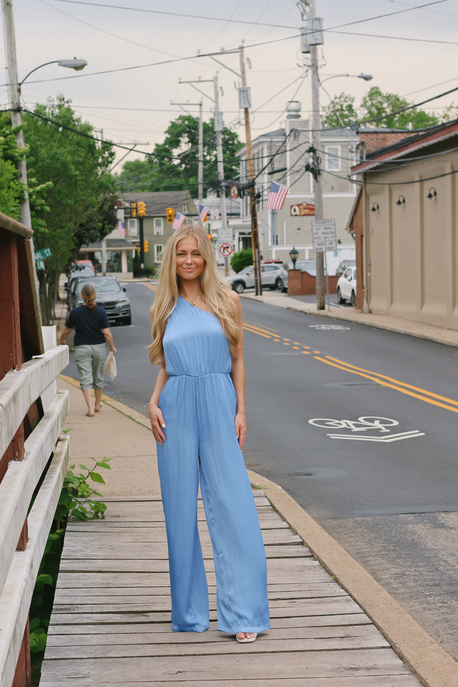 Adele Jumpsuit Azure Blue – Giana Rose Couture