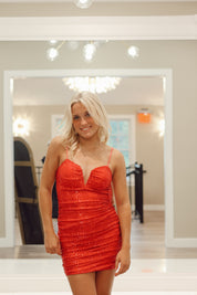 Emma Sequin Mini Dress Fuchsia