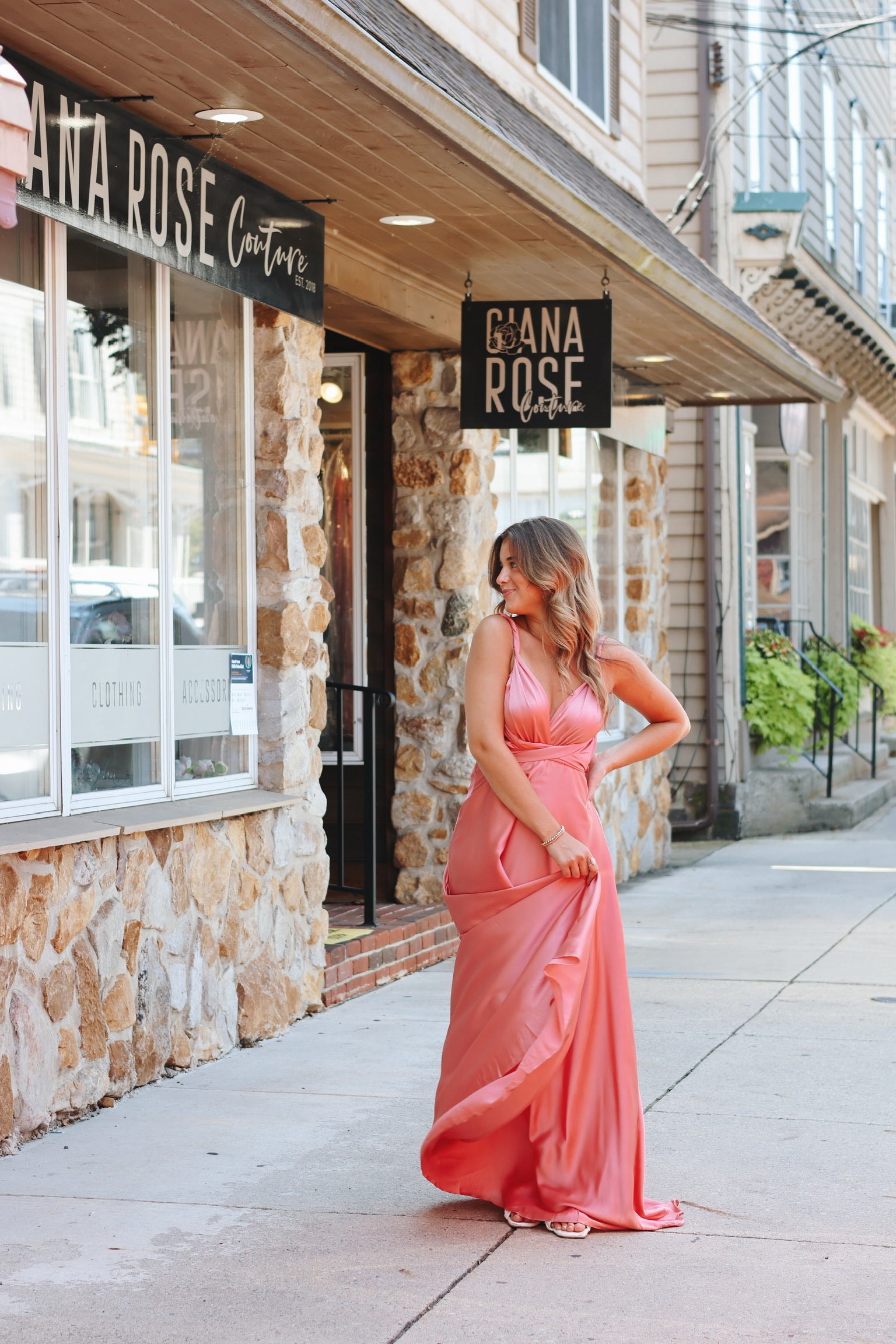 pink rose clothing dress Women's Plus Size Belle V Neck Midi Where art and nature intertwine La Vie En Rose Dress