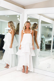Thalia Tiered Gown in Ivory