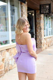 Peacock Floral Mini Dress In Purple