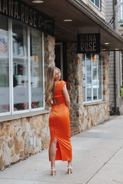The Chase Satin Maxi Orange