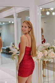 Emma Sequin Mini Dress Fuchsia