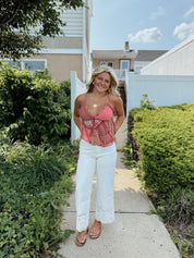 Posie Embroidered Denim White