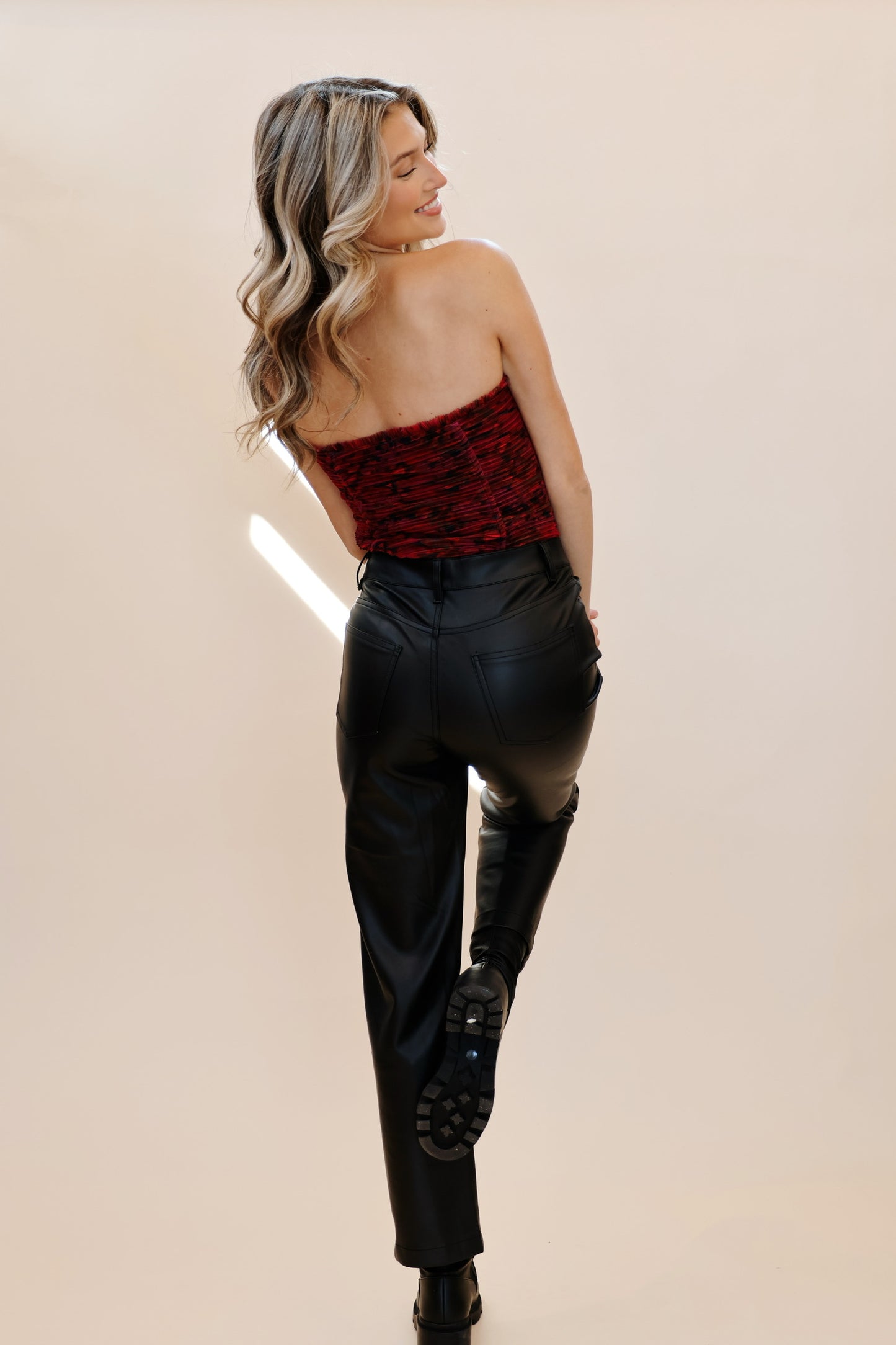 Perfect Fit Faux Leather Pants Black