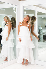 Thalia Tiered Gown in Ivory
