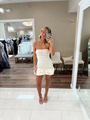 Paloma Asym Mini Dress by Elliatt in Ivory