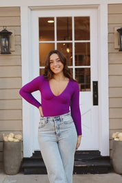 Meg Seamless Longsleeve Bodysuit Grape Juice FP