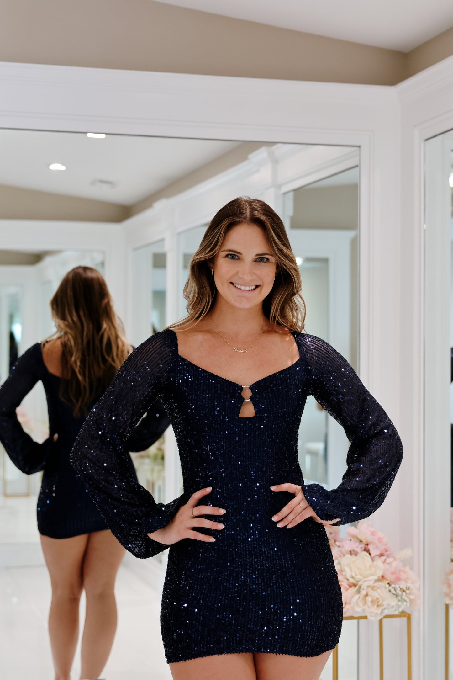 Sylvia Keyhole Mini Navy