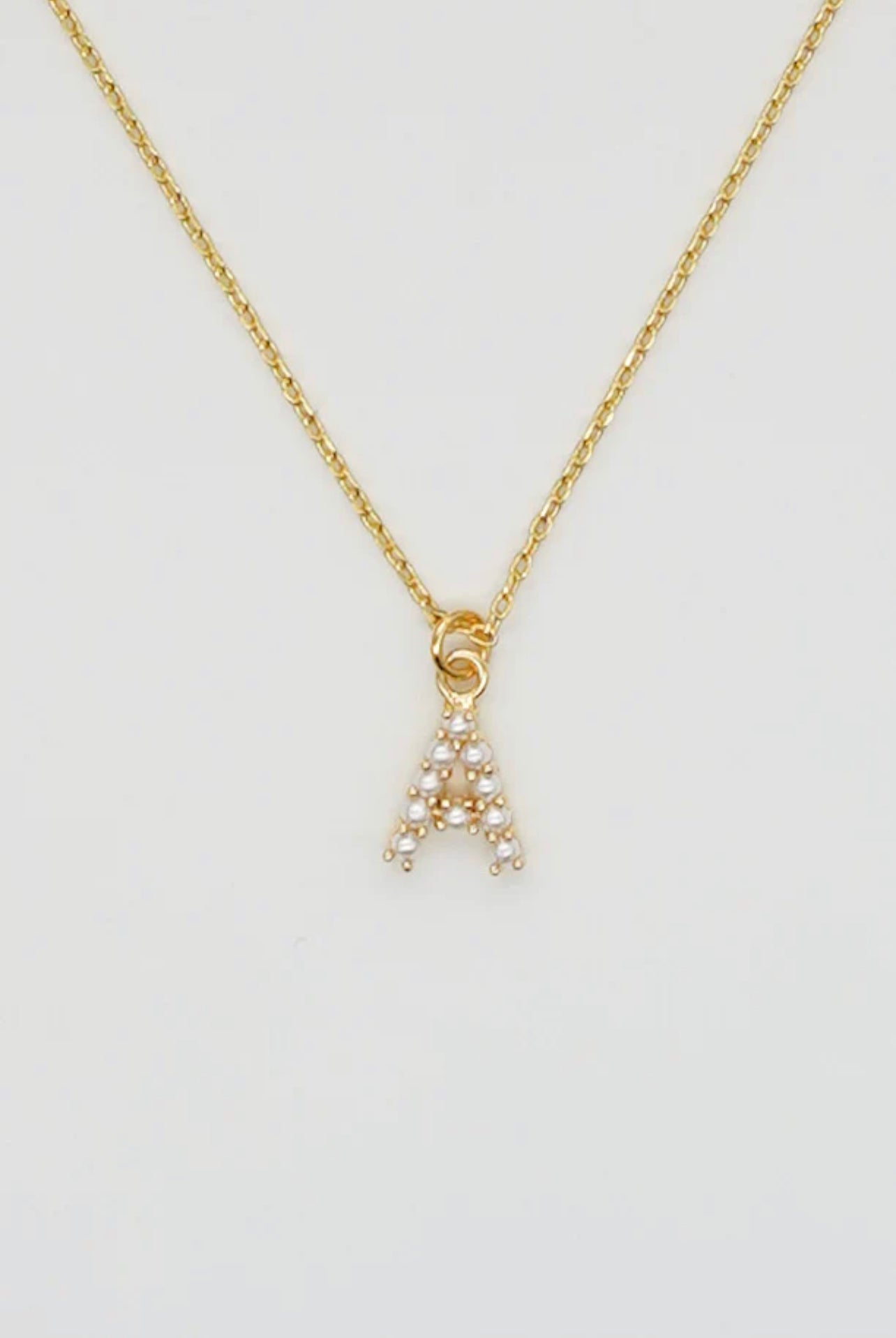 Dainty Love Pearl Initial Necklace