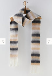 Sweet Valley Stripe Skinny Scarf in Earth