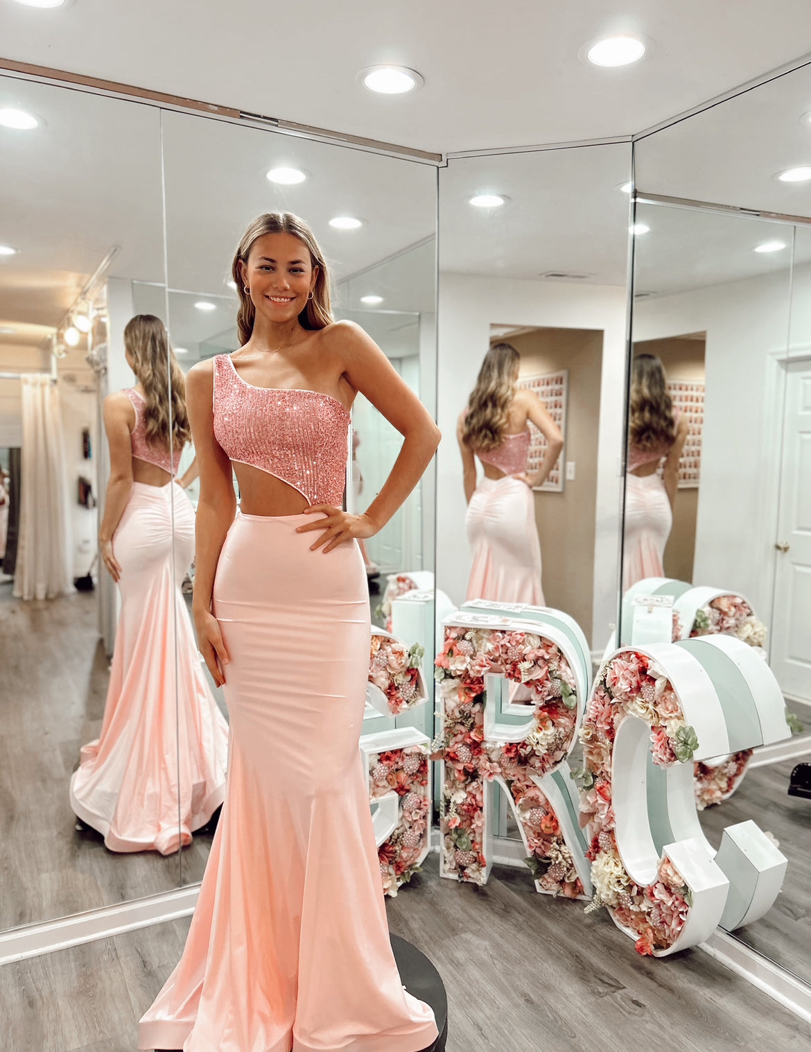 Serena Gown #2321 SQ White Pink