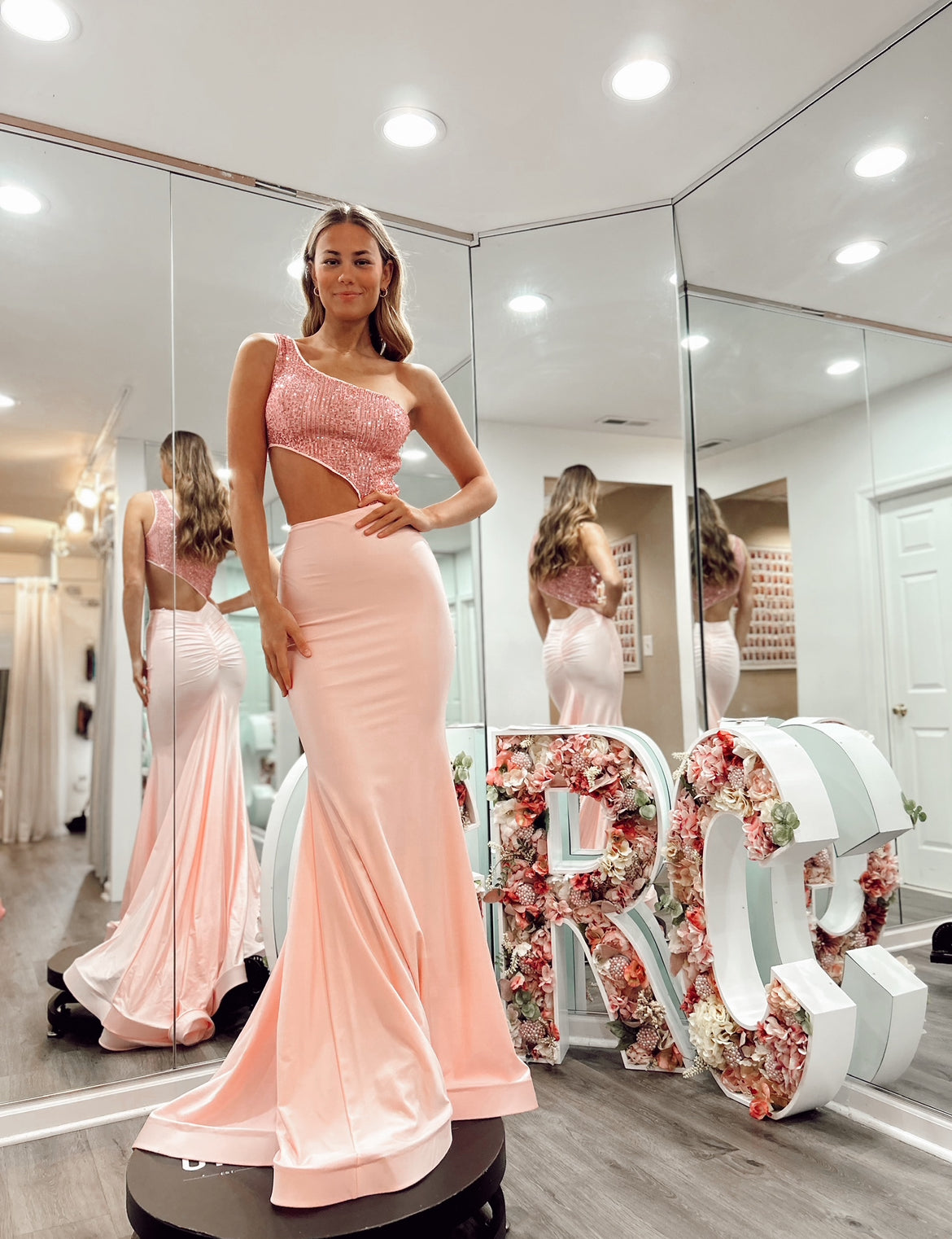 Serena Gown #2321 SQ White Pink