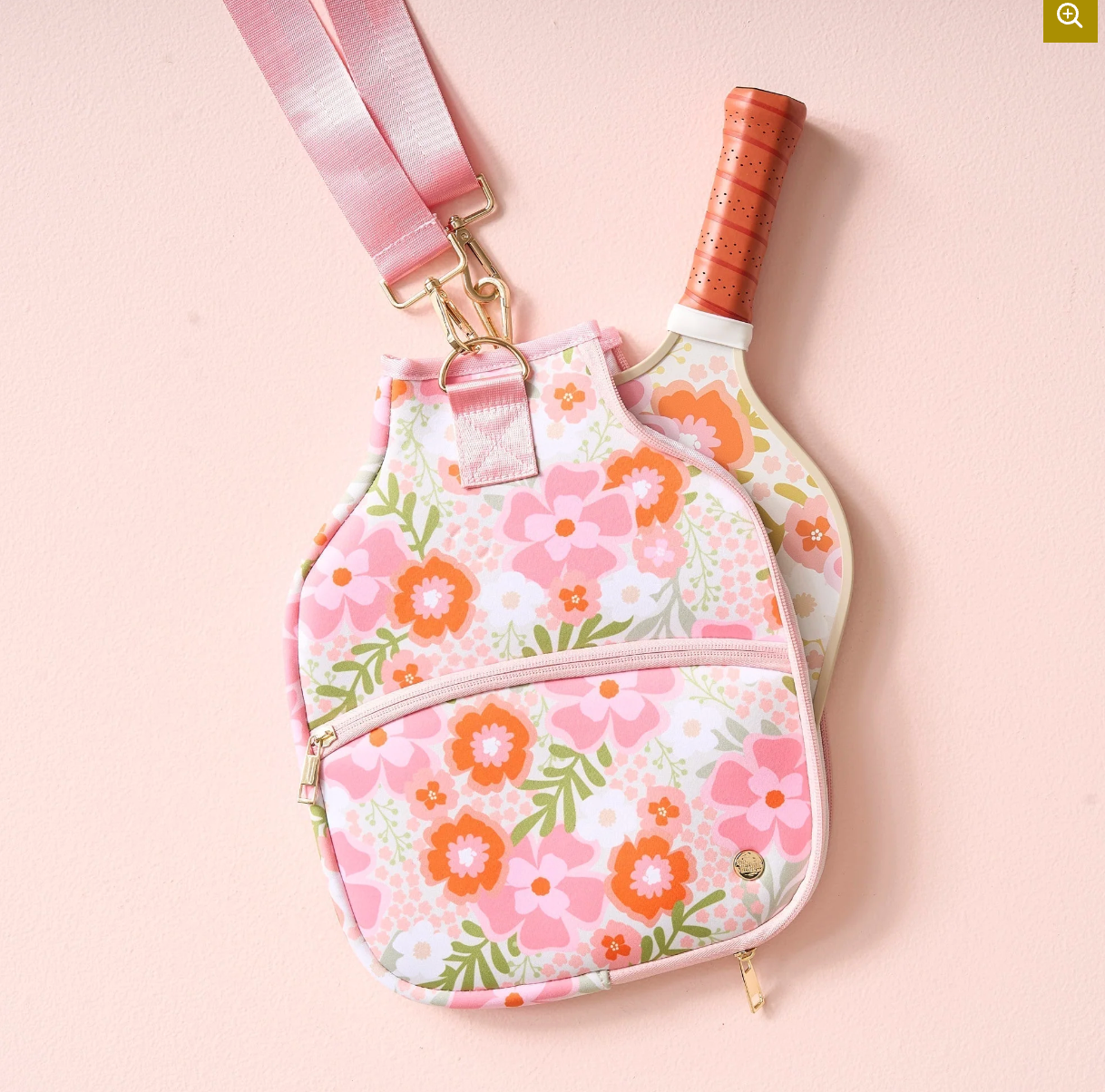 Pickleball Paddle Case Beyond Blooms Pink Orange