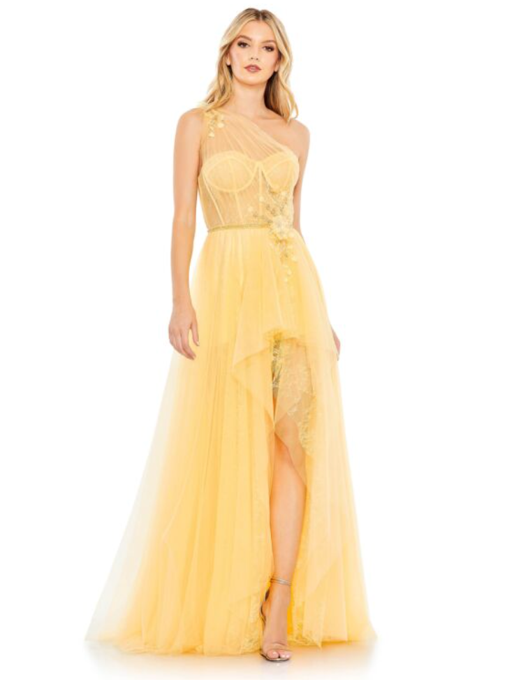 slim fit dress slacks Mac Duggal 50661 Corset Bodice One Shoulder Dress – Giana Rose Couture