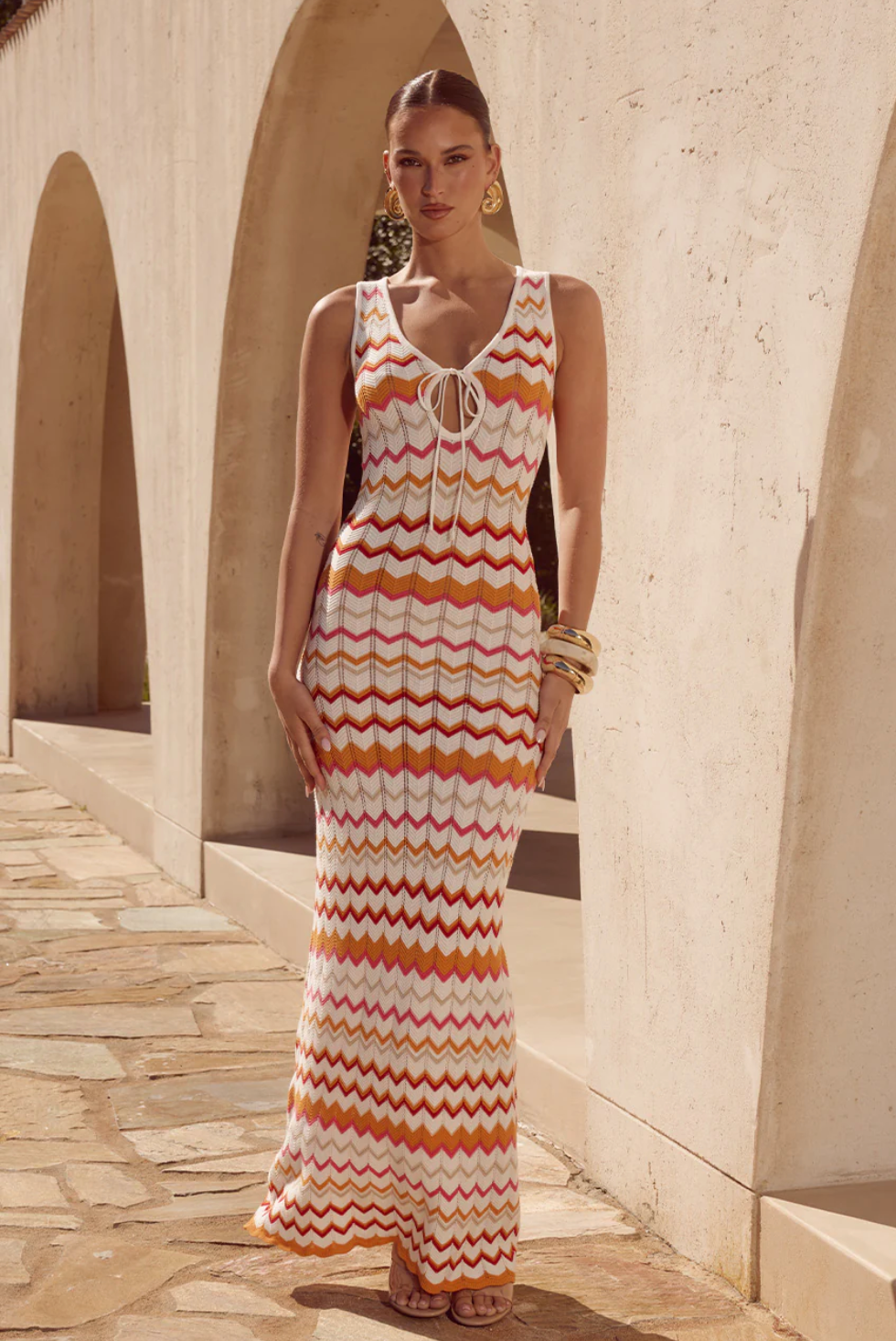 Andrea Maxi Dress Orange Multi S