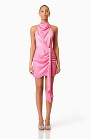 Myra Mini Halter Dress in Pink by Elliatt