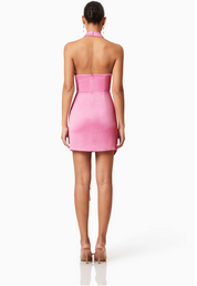 Myra Mini Halter Dress in Pink by Elliatt